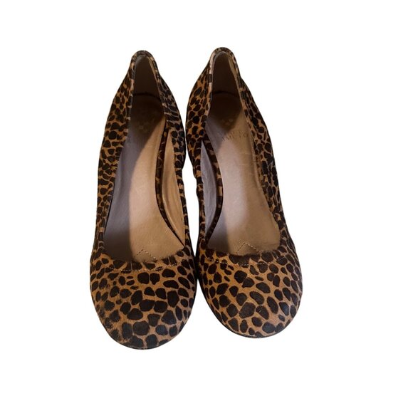 Vince Camuto brown leopard calf hair leather wedges size 9B - Picture 6 of 7
